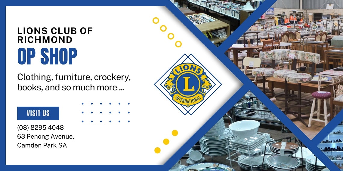 Richmond Lions Club Op shop graphic