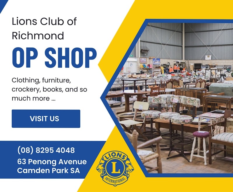 Richmond Lions Club Op shop promotional graphic
