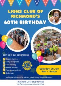 Richmond Lions Club's 60th Birthday Promo